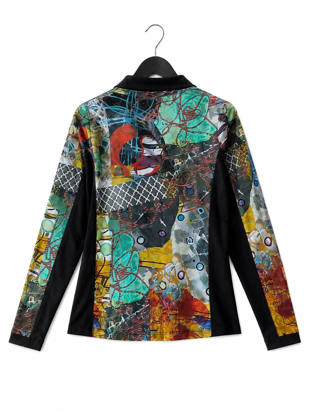 Art Simply Dolcezza Women M Abstract Print Zip Jacket Artsy Wearable Art - Picture 2 of 4